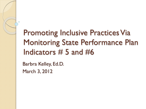 Promoting Inclusive Practices Via Monitoring State Performance