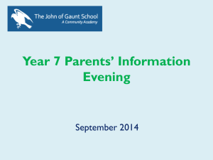 Year 7 Parents` Information Evening 2