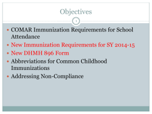 Immunization Requirements for School Attendance in Maryland