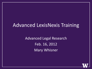 Advanced LexisNexis Training