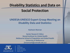 Disability Statistics and Social Protection.