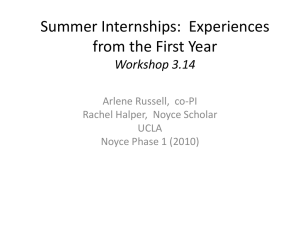 Summer Internships: Experiences from the First Year