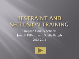 PBIS Restraint and Seclusion Training PowerPoint