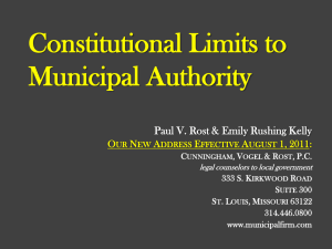 Constitutional Limits to Municipal Authority