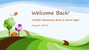 Winfield Elementary Back to School Night
