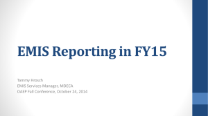 EMIS Reporting in FY15 by Tammy Hrosch