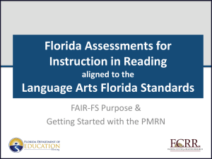 PMRN & FAIR-FS Overview - Florida Center for Reading Research