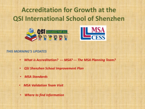 The MSA Planning Team? - QSI International School of Shenzhen