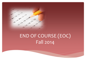 Student Training Info Fall 2014 EOC
