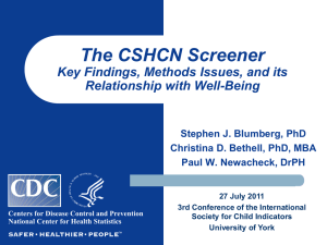Blumberg-CSHCN - International Society for Child Indicators