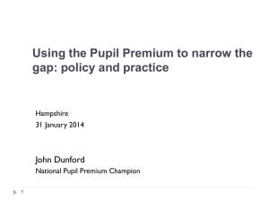 Using the Pupil Premium to narrow the gap