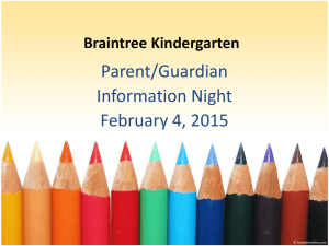 Kindergarten Information Night Presentation