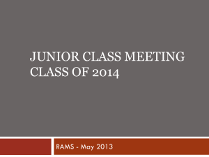 Junior Class Meeting Class of 2014