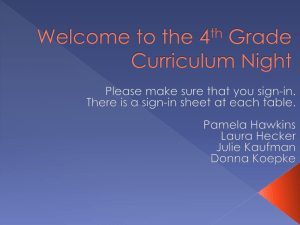 Curriculum Night Pow - Oak Grove`s Fabulous Fourth Grade