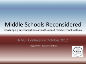 Middle Schools Re-energised ! Misconceptions or myths about