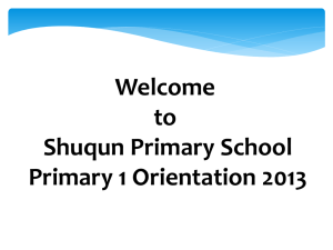 Terrific Transition - Shuqun Primary School