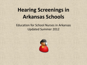 Hearing Screening Training - Arkansas Coordinated School Health