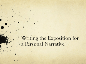 Writing the Exposition for a Personal Narrative
