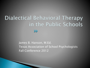 Dialectical Behavioral Therapy in the Schools