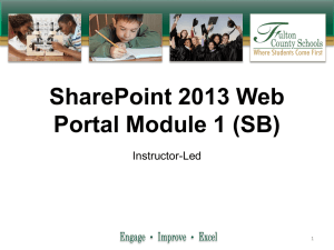 SP2013 Web Portal Module I (SB)