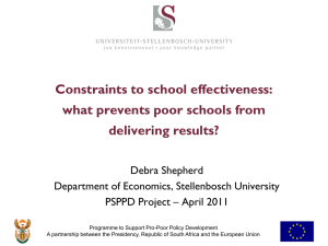 Constraints to school effectiveness