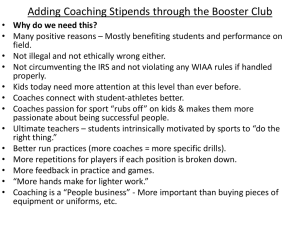 Adding Coaching Stipends through the Booster Club