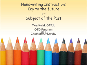 Handwriting Instruction - Colonial School District Occupational