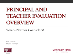 and Teacher Evaluation: What`s Next for Counselors?