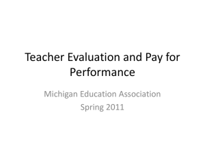 Teacher Evaluation and Pay for Performance