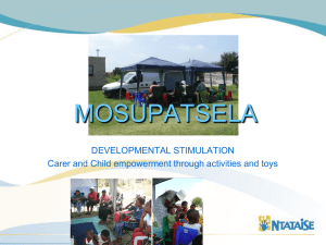 Career and Child empowerment through activities and toys