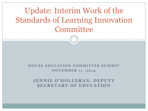 Update on the Standards of Learning Innovation Committee
