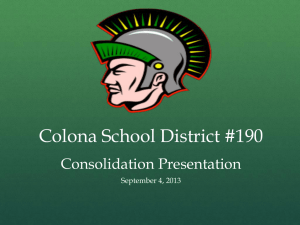Tax Rate recommendations - Colona School District 190