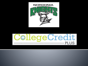The Postsecondary Options Program Nordonia High School