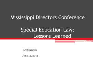 Special Education Law: Lessons Learned