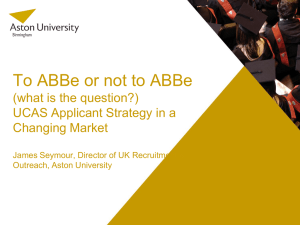 UCAS Decision Making and Applicant Strategy in a changing market