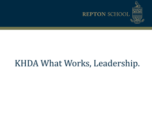 KHDA What Works, Leadership.