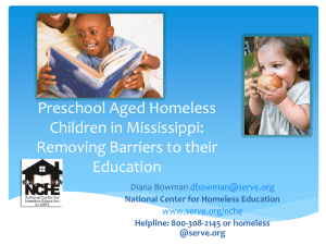 Preschool Aged Homeless Children in Mississippi