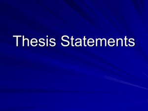 Thesis Statement - White Plains Public Schools
