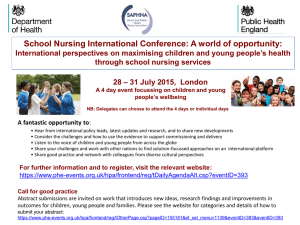 School Nursing International Conference: A world of opportunity