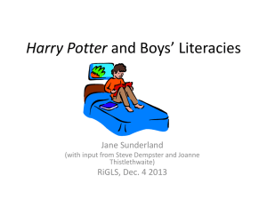 Harry Potter and Boys* Literacies - Linguistics and English Language