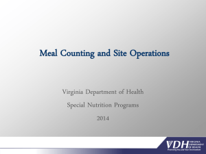 Meal Counting and Site Operations