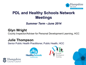 PDL and Healthy Schools network meeting