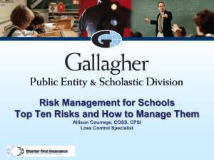 Risk Management for Schools Top Ten Risks and How to Manage