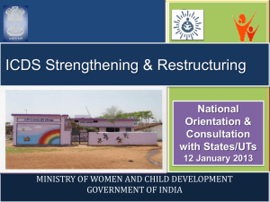 ICDS-Strengthening & restructuring - Orientaiton to state Secy.Jan
