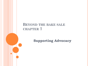 Beyond the bake sale chapter 7 Supporting Advocacy
