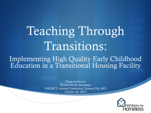 Teaching Through Transitions: - The National Association for the