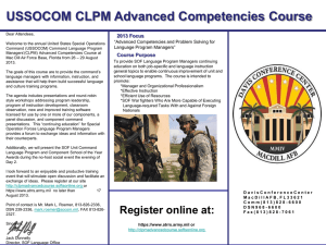 USSOCOM CLPM Advanced Competencies Course