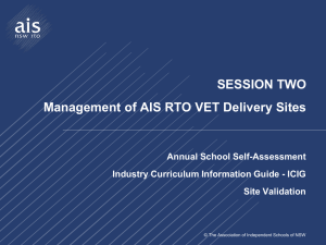Session 2 Self Assessment - Association of Independent Schools of