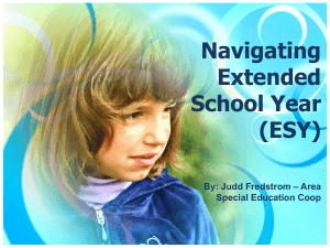 Extended School Year ESY - Area Special Education Cooperative