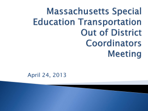 Massachusetts Special Education Transportation Project 2012-2013